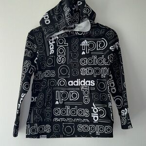 Adidas Black and White Logo Hoodie